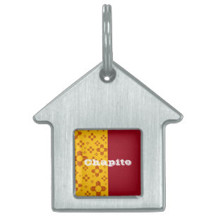 Lodrät Rand Zia Sol Red Gult New mexico ID-bricka Husdjur