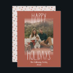 Lodrät Red Boho Polka Dot Faded Photo Julkort<br><div class="desc">Det här lodrät med rött foto-helgdag är perfekt för din moderna bohemianska land-inspirerade Julhälsningar. Det klassiska, rustiska men finstilta, handritade teckensnittet ge är en snygg vintage som ser söt och enkel ut. Polka dots kom i jordtoner av rött, sage grönt, rosa, terrakotta, rost och tan. Utformningen är utmärkt för din...</div>