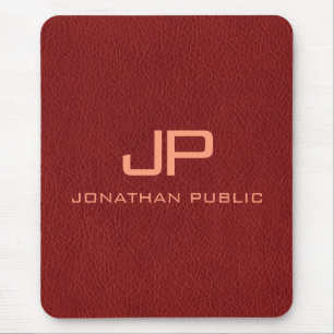 Lodrät Red Brown Leather look Monogram Template Musmatta