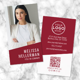 Lodrät Red Contemporary Photo QR Code Logotyp Visitkort