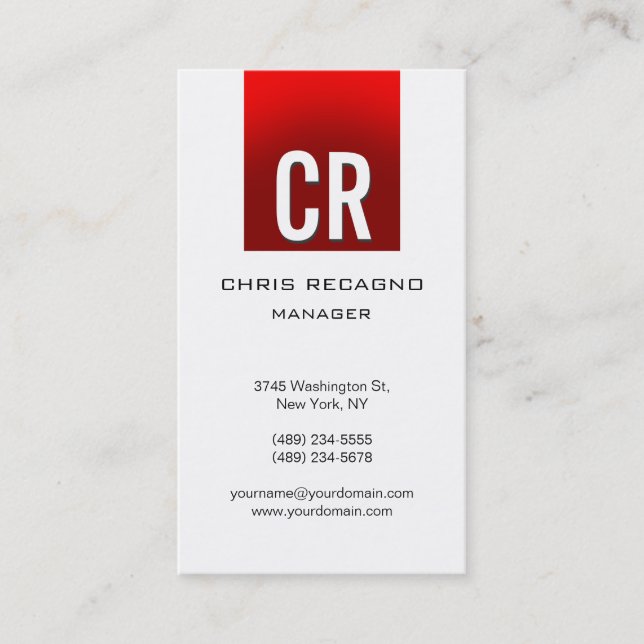 Lodrät Red Rand White Background Affärskort Visitkort (Framsida)