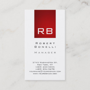 Lodrät Red Rand White Monogram Affärskort Visitkort