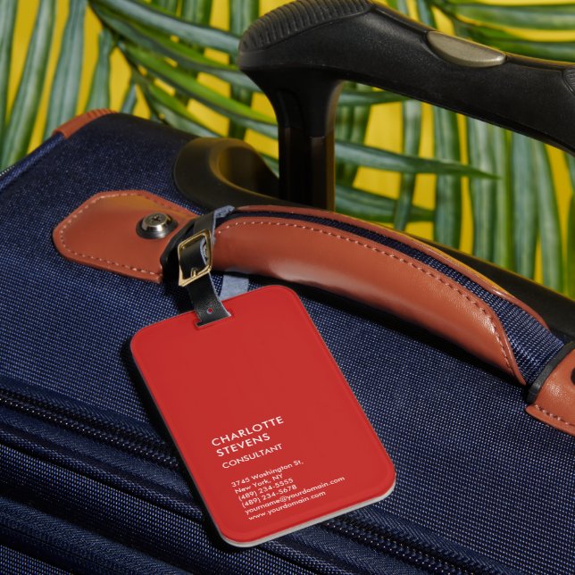 Lodrät Red Trendig Minimalist Elegant enkel Bagagebricka (Framsida Insitu 1)