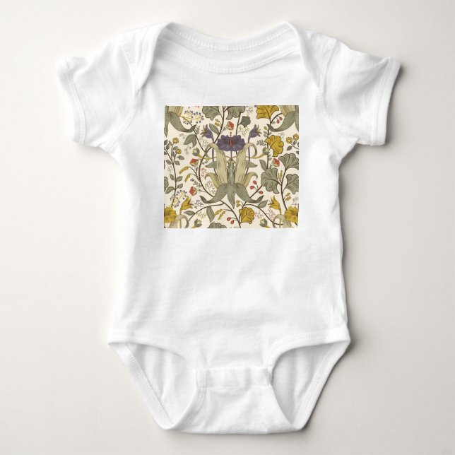 Lodrät Retro-blommigt är sömlös. T Shirt (Framsida)