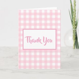 Lodrät Rosa Gingham - Tack för ditt kort