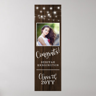 Lodrät Rustic String Ljus Wood Studenten Poster