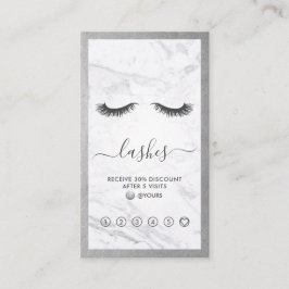 Lodrät Silver & Marble Eyelash Beauty Loyalty Visitkort