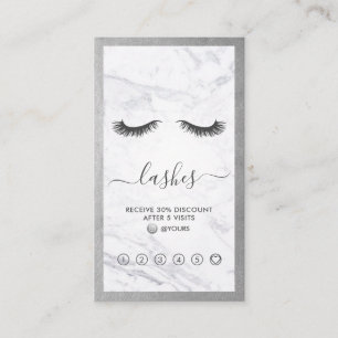 Lodrät Silver & Marble Eyelash Beauty Loyalty Visitkort