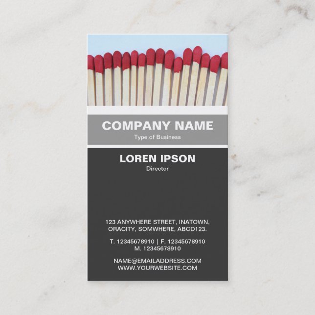 Lodrät som erbjuds - Matchar 03 Visitkort (Framsida)