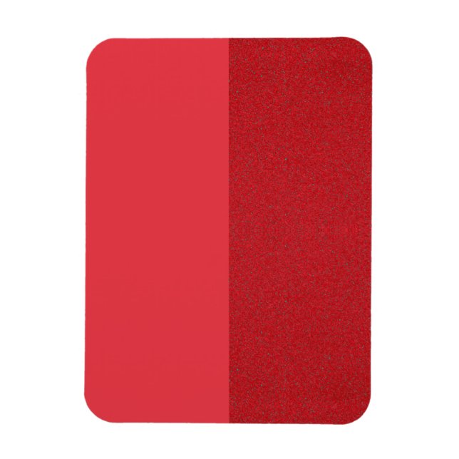 Lodrät Split Red Textured Photo Magnet - Anpassnin (Vertikal)