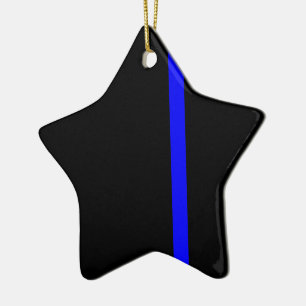 Lodrät Stil med den symboliska tunna blå linjen Julgransprydnad Keramik
