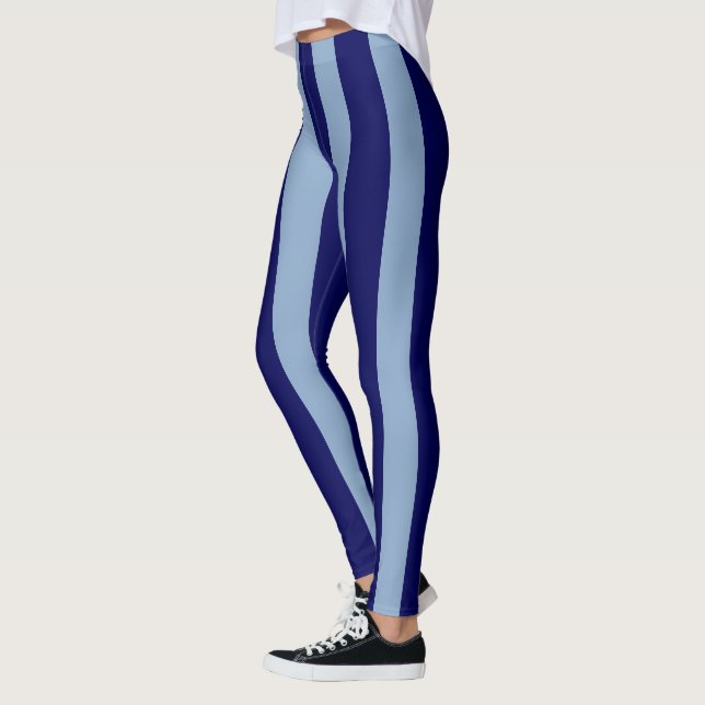 Lodrät Stor Rand Blue Leggings (Vänster)