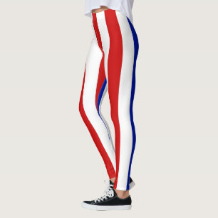 Lodrät - strimlad designer ~ Red ~ White ~ Blue ~ Leggings
