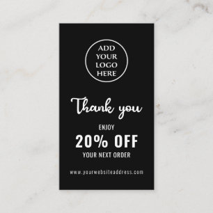 Lodrät Svartvit QR-kod för Business Logotyp Loyalt Rabattkort