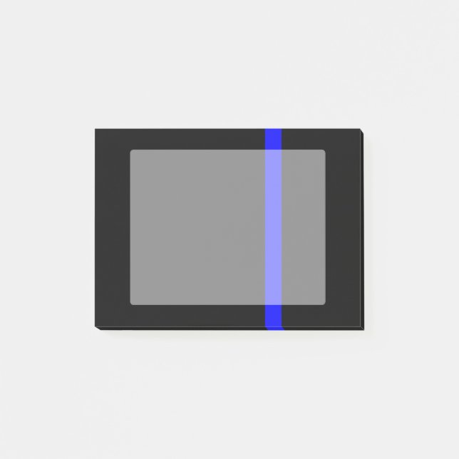 Lodrät Symbolisk tunn blå linje Post-it Block (Framsida)