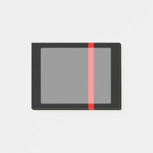 Lodrät Symbolisk tunn röd linje Post-it Block