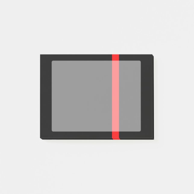 Lodrät Symbolisk tunn röd linje Post-it Block (Framsida)