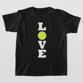 Lodrät Tennis KÄRLEK Tennis Player eller Coach Boy T Shirt