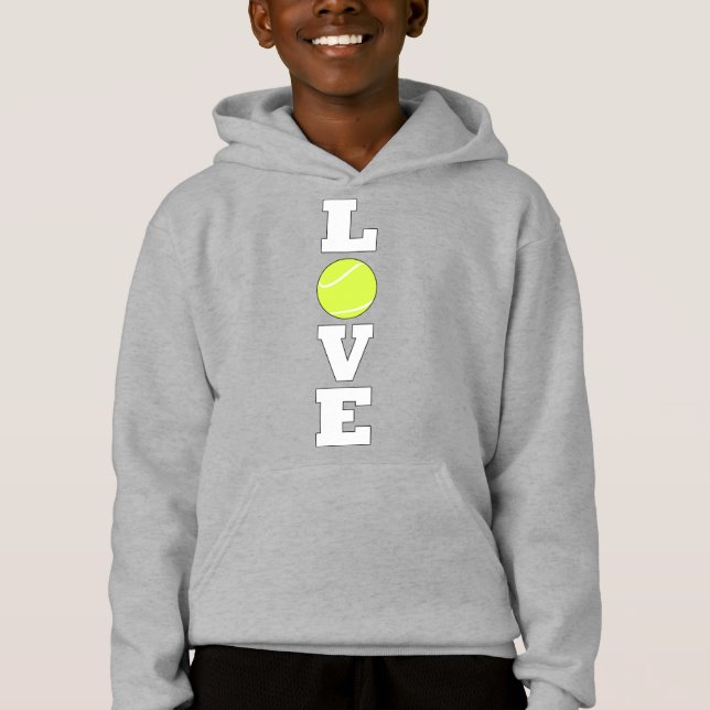 Lodrät Tennis KÄRLEK Tennis Player eller Coach Boy T Shirt (Framsida)