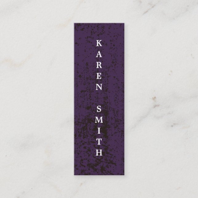 Lodrät Text Modern Lila Grunge Stil Mini Visitkort (Framsida)