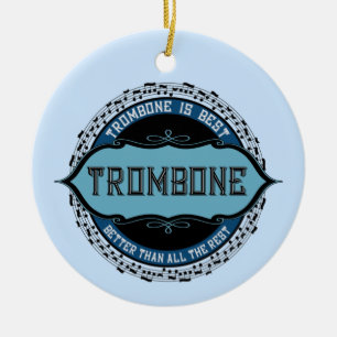 Lodrät Trombone Julgransprydnad Keramik