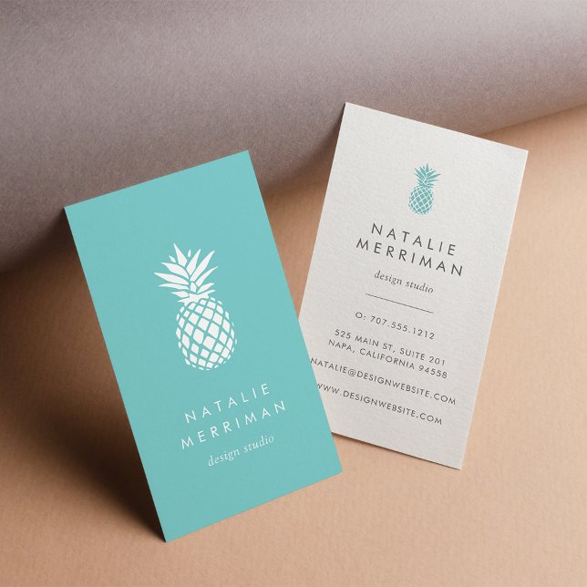 Lodrät Turkos Pineapple Visitkort (Skapare uppladdad)