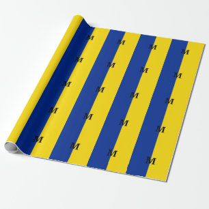 Lodrät Ukraina Flagga blue and gult monogram Presentpapper