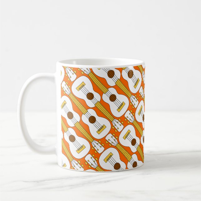 Lodrät Ukulele Mönster Kaffemugg (Vänster)