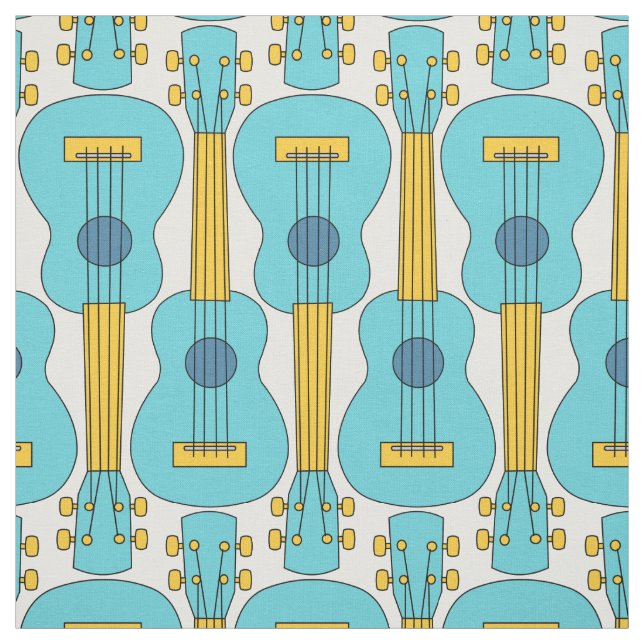 Lodrät Ukulele Mönster Tyg (Provkarta)