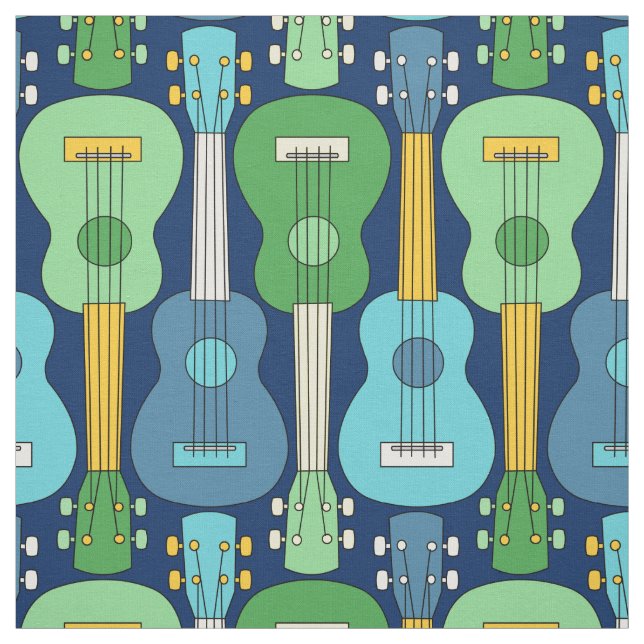 Lodrät Ukulele Mönster Tyg (Provkarta)