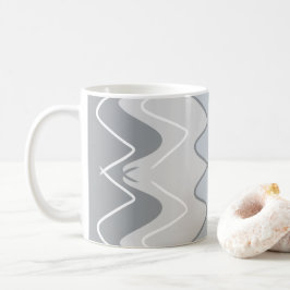 Lodrät vågigt rand, olika grått-nyanser kaffemugg