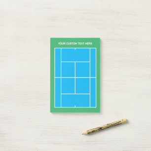 Lodrät visning av tennis-domstolens layout Anteckn Post-it Block