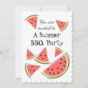 lodrät Watermelon Delarare Summer BBQ inbjuden Inbjudningar