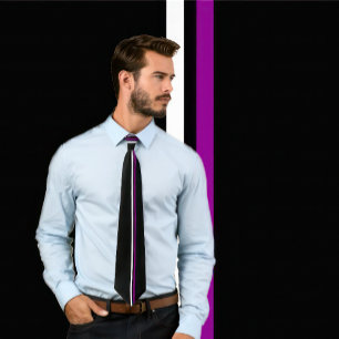 Lodrät White and Lila Rand on Black Necktie Slips