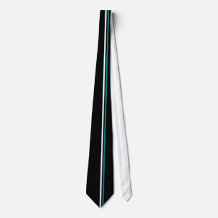 Lodrät White and Teal Rand on Black Necktie Slips