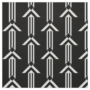 Lodrät White Rand och Chevrons på Black Tyg