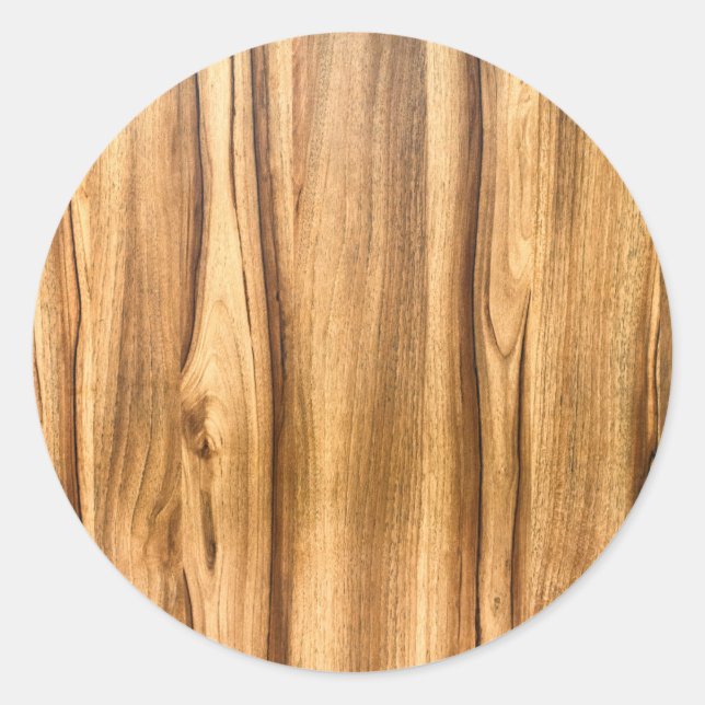 Lodrät Wood Grain Mönster Runt Klistermärke (Framsida)