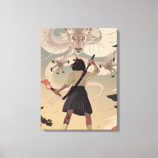 Lodräts animflickor Premium Wrapped Canvas (glapp)