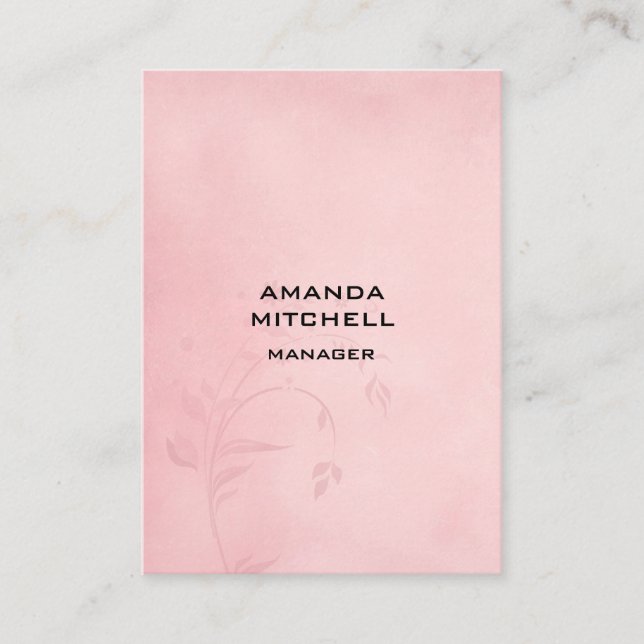 Lodräts Blommigt Rosa Bakgrund Modern bakgrundsbel Visitkort (Framsida)