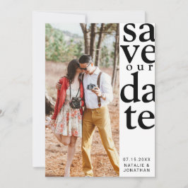 lodräts fotominimalistisk svartvit tidning spara datumet