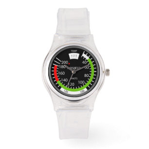 Lodräts hastighetsindikator Pilot Aviation Geek Armbandsur