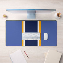 Lodräts vita Gult Rand på feta blå