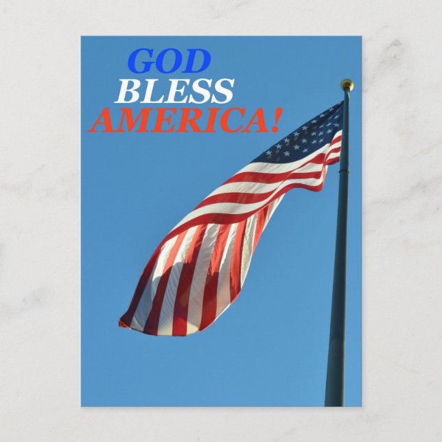 Lodräts vykort avbildning av den amerikanska Flagg (Framsida)