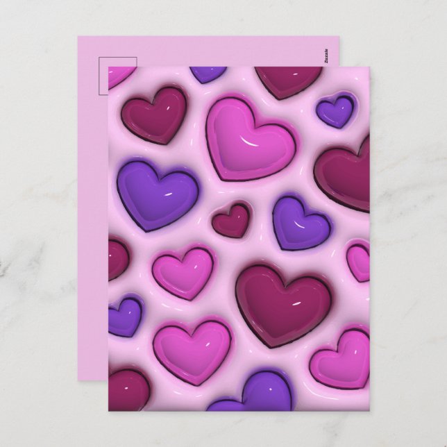 Lodräts vykort med 3D-glanshjärvingar (Fram/baksida)