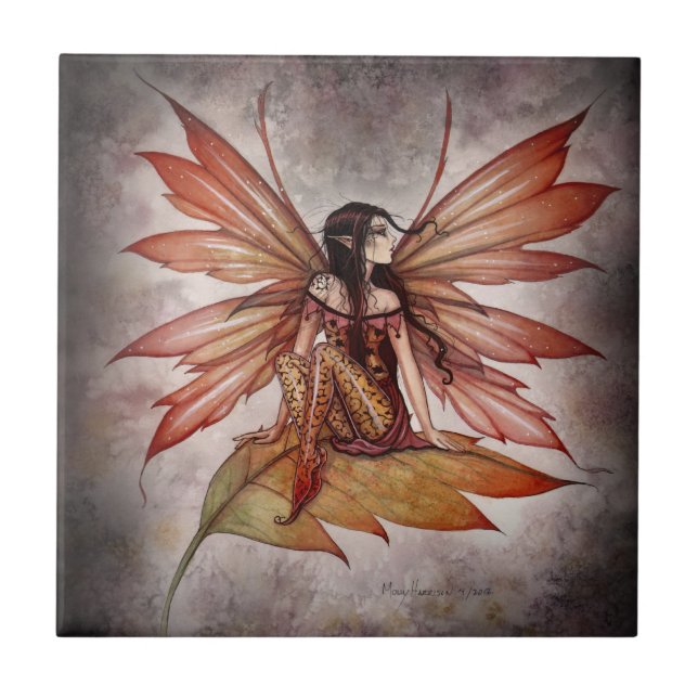Loely Autumn Fairy Tile by Molly Harrison Kakelplatta (Framsidan)