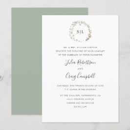 Loely BellFlowers formal monogram bröllop Inbjudningar