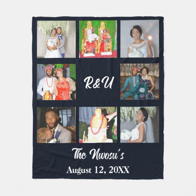 Loely Bröllop Collage Fleecefilt (Framsidan)