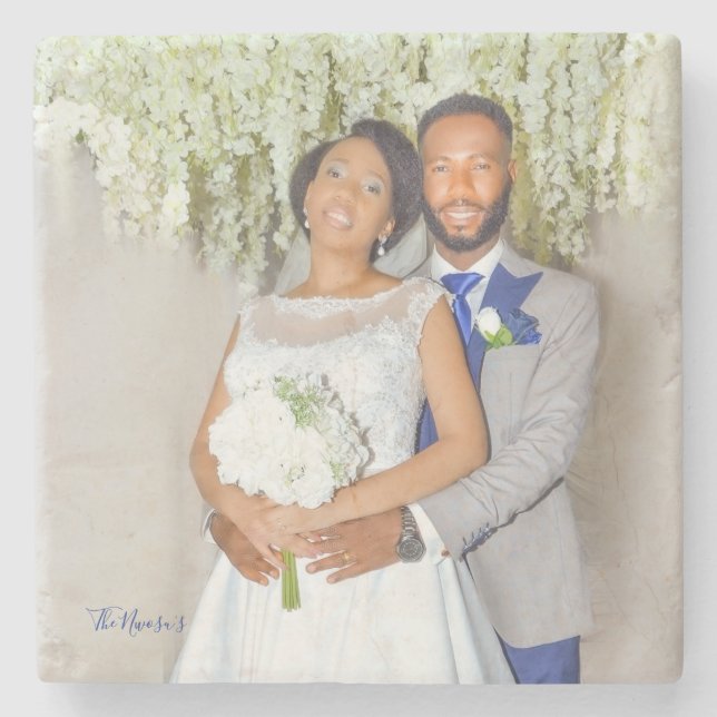 Loely Bröllop Photo Stenunderlägg (Framsidan)