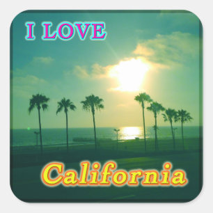 "Loely California 1" Sricker Fyrkantigt Klistermärke