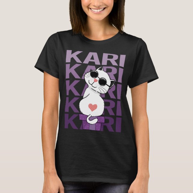 Loely Cat - Kari Namn T Shirt (Framsida)